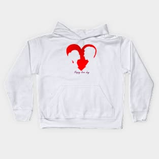 valentine's day red heart celebration Kids Hoodie